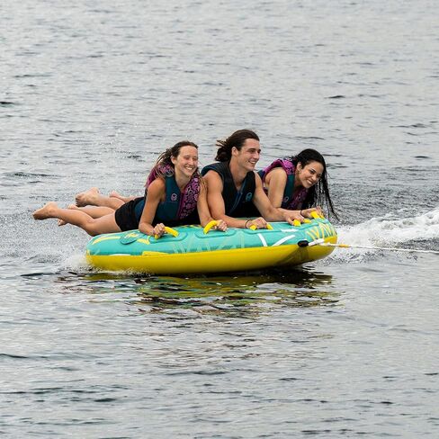 HO Sports Jam 3 Towable Deck Tube - 3 Person Tube for Boating - Softshell Technology - Quick Connect Tow System - No-Show Handles - Boston Valve Inflation - 3 Rider Capacity in Saudi Arabia