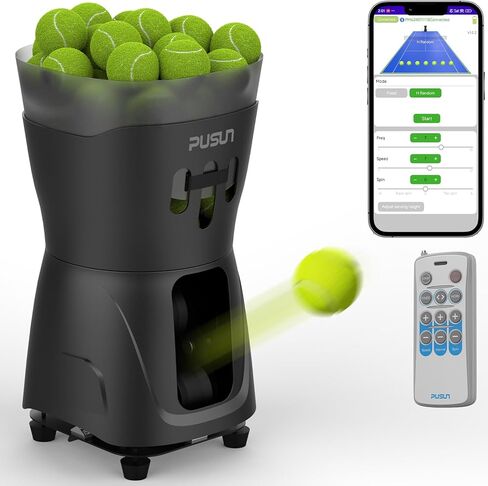 PT-MINI PRO-【Portable & Smart Tennis Ball Machine】 Perfect for Beginner Training | 65+ Ball Capacity | 3-5 Hours Battery Life | Speed 8-60km/h | Fixed Toss | Controlled via Mobile App in Saudi Arabia