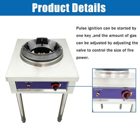موقد غاز تجاري واحد 10 بوصة غاز البترول المسال موقد غاز عالي الضغط مع حماية من فشل اللهب 45000BTU للمطبخ والمطعم الصيني in Kuwait
