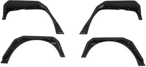 DV8 Offroad Fender Flare حذف لعام 2007-2018 Jeep Wrangler JK | تقدم Max Tyre Delishance for Insticulation | شملت المكونات واللعب أضواء علامة العنبر الجانبية | معطف مسحوق الأسود النصي الدقيق | فُولاَذ in Kuwait
