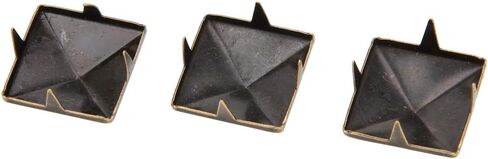 Alomejor Square Pyramid Punk Rivets 4 Claw Metal Studs for Clothing Shoes Handbag, Brass Rivet Studs for DIY Leather Craft, 100pcs 10mm Gold Rivets (Bronze #22) in Saudi Arabia