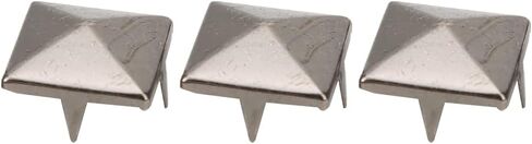 Alomejor Square Pyramid Punk Rivets 4 Claw Metal Studs for Clothing Shoes Handbag, Brass Rivet Studs for DIY Leather Craft, 100pcs 10mm Gold Rivets (Silver Black #17) in Saudi Arabia