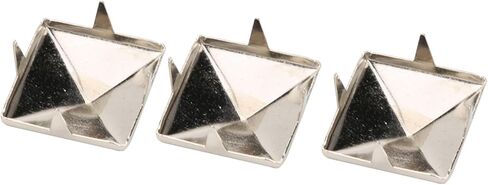Alomejor Square Pyramid Punk Rivets 4 Claw Metal Studs for Clothing Shoes Handbag, Brass Rivet Studs for DIY Leather Craft, 100pcs 10mm Gold Rivets (Silver #15) in Saudi Arabia