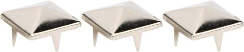 Alomejor Square Pyramid Punk Rivets 4 Claw Metal Studs for Clothing Shoes Handbag, Brass Rivet Studs for DIY Leather Craft, 100pcs 10mm Gold Rivets (Silver #15) in Saudi Arabia