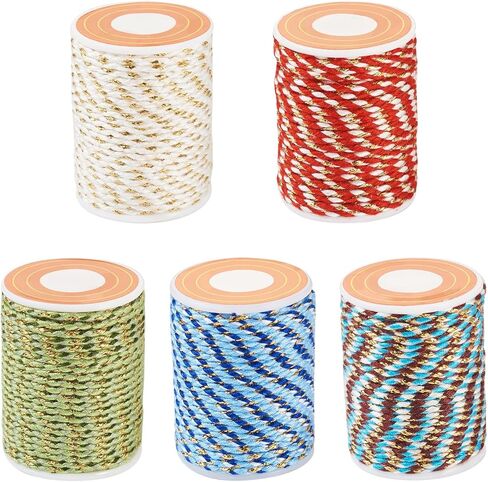 Cheriswelry 25.8 ياردة 1.5 ملم خيوط مضفر macrame polycotton الحبل الصيني الحبل الصيني لخزان سوار قلادة الخياطة وضع الحرف اليدوية (6 لفات) in Kuwait