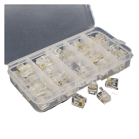 Fengpeng 50 قطعة RJ11 6P 6C مقبس ذكر للشبكة، 6 دبابيس، موصل هاتف in Kuwait
