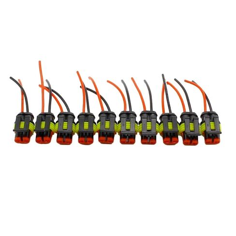 fengpeng 10pcs/lot 2 Pin Way Waterproof Electrical Connector Adapter Plug W/Wire AWG for Car Vehicle Motorcycles in Kuwait