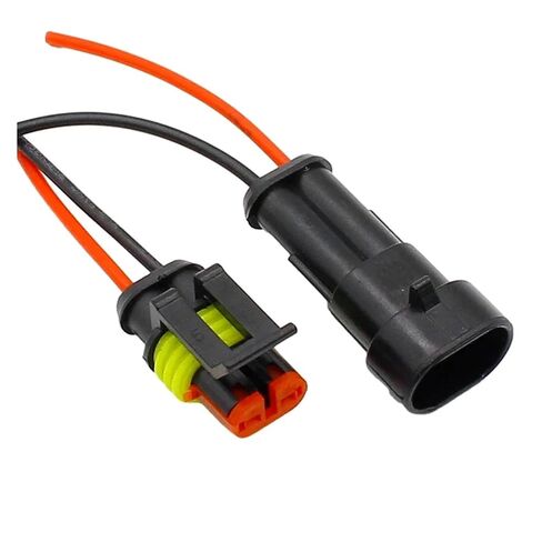 fengpeng 10pcs/lot 2 Pin Way Waterproof Electrical Connector Adapter Plug W/Wire AWG for Car Vehicle Motorcycles in Kuwait