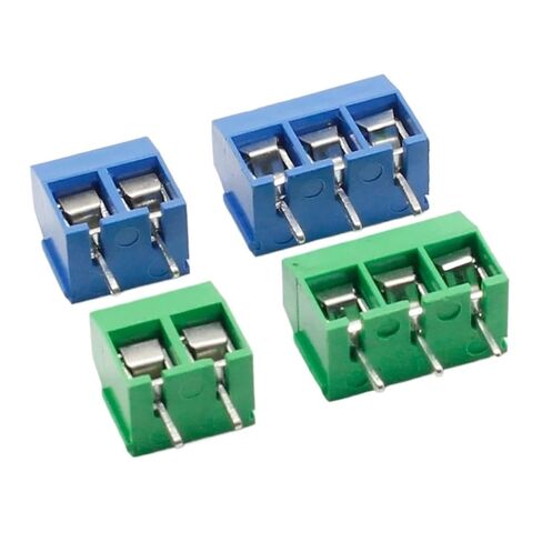 Fengpeng 100 قطعة/الوحدة KF301-2P KF301-3P KF301-5.0-3P KF301 برغي 3Pin 5.0 مم دبوس مستقيم PCB محطة كتلة موصل الأزرق والأخضر (أخضر، 3P) in Kuwait