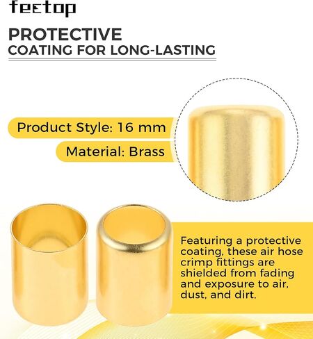 25 قطعة من حلقات خرطوم 7327 من النحاس، مقاس 0.625 بوصة معرف × 1 بوصة حلقات إصلاح خرطوم طويلة لخرطوم شعلة الهواء الأسيتيلين، تستخدم مع مجموعة أدوات المكشكش in Kuwait