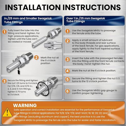 تركيب أنبوب ضغط من الفولاذ المقاوم للصدأ 316 مقاس 12 مم OD × 12 مم OD موصل محول اتحاد مستقيم مع حلقات مزدوجة لوصلات الزيت والكيماويات والغاز الطبيعي in Kuwait