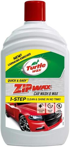 Turtle Wax Zip Wax Car Shampoo 2.5L - Dissolves Tough Stains & Soils with Streak Free Rinsing - Dual Action Concentrated Car Wash & Carnauba Car Wax - Easy to Use, Wash, Rinse & Dry for a Showroom Shine in Saudi Arabia