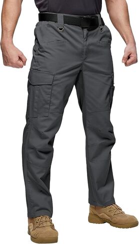 SWISSWELL Tactical Pants for Men Water Resistant Ripstop Elasticated Waist Cargo Pant with 8 Pockets for Work Construction in Saudi Arabia