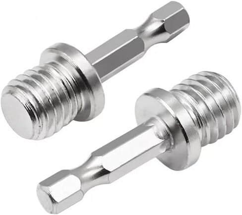 2Pcs Silver Outer Conversion Rod M10+M14 Woodworking Hex Socket Adapter Converter Impact Power Drill Sockets Adapter Setsdrill Chuck Hex Shank Converter Drill Chuck Power Drill Parts,Accessories in Saudi Arabia