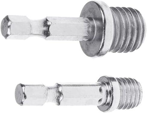 2Pcs Silver Outer Conversion Rod M10+M14 Woodworking Hex Socket Adapter Converter Impact Power Drill Sockets Adapter Setsdrill Chuck Hex Shank Converter Drill Chuck Power Drill Parts,Accessories in Saudi Arabia