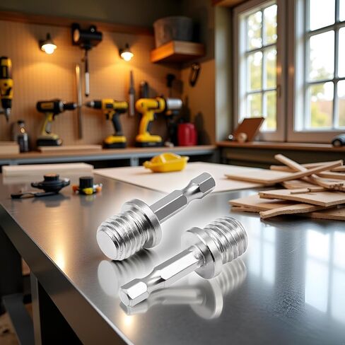 2Pcs Silver Outer Conversion Rod M10+M14 Woodworking Hex Socket Adapter Converter Impact Power Drill Sockets Adapter Setsdrill Chuck Hex Shank Converter Drill Chuck Power Drill Parts,Accessories in Saudi Arabia