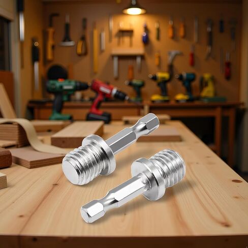 2Pcs Silver Outer Conversion Rod M10+M14 Woodworking Hex Socket Adapter Converter Impact Power Drill Sockets Adapter Setsdrill Chuck Hex Shank Converter Drill Chuck Power Drill Parts,Accessories in Saudi Arabia