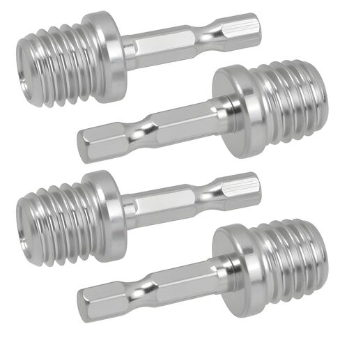 4 Pcs 5/8"-11 Male Thread to 1/4" Hex Shank Drill Adapter for Power Drills, Drill Press, Die Grinders and Rotary Tools Compatible with Backing Plates and Sanding Attachments in Kuwait