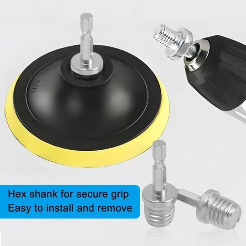 4 Pcs 5/8"-11 Male Thread to 1/4" Hex Shank Drill Adapter for Power Drills, Drill Press, Die Grinders and Rotary Tools Compatible with Backing Plates and Sanding Attachments in Kuwait