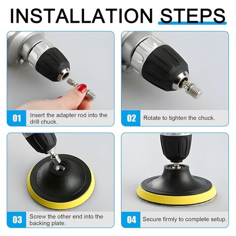 4 Pcs 5/8"-11 Male Thread to 1/4" Hex Shank Drill Adapter for Power Drills, Drill Press, Die Grinders and Rotary Tools Compatible with Backing Plates and Sanding Attachments in Kuwait