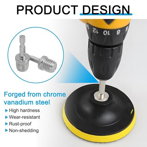 4 Pcs 5/8"-11 Male Thread to 1/4" Hex Shank Drill Adapter for Power Drills, Drill Press, Die Grinders and Rotary Tools Compatible with Backing Plates and Sanding Attachments in Kuwait