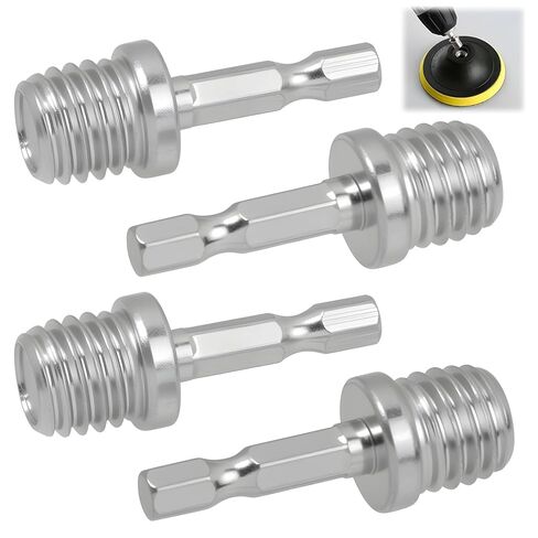 4 Pcs 5/8"-11 Male Thread to 1/4" Hex Shank Drill Adapter for Power Drills, Drill Press, Die Grinders and Rotary Tools Compatible with Backing Plates and Sanding Attachments in Kuwait