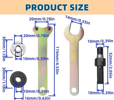 3-Set Drill Angle Grinder Adapter Kit, Connecting Rod Converts Drill to Grinding/Cutting/Polishing Tool, Fits 10-13mm Chucks, Includes Gloves + Tape Measure in Saudi Arabia
