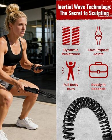 Adjustable Weight Ropeless Cordless Battle Ropes Home Gym Portable Strength Training Combat Work Out Battle Ropes Sticks Resistance Springs Weighted Exercise Fitness Rope Trainer Storage Bag (Black) in Saudi Arabia