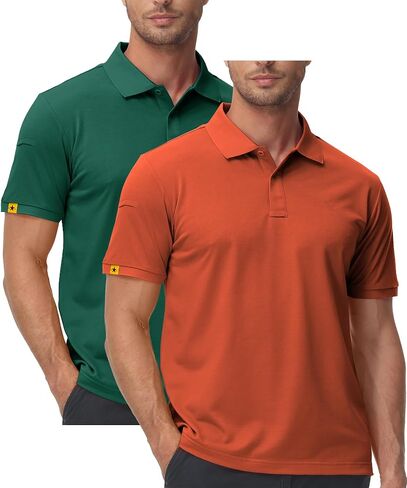 ZITY Mens 2 Pack Polo Shirts Short Sleeve Performance Sports Golf Shirt for Men Tactical Shirt in Kuwait