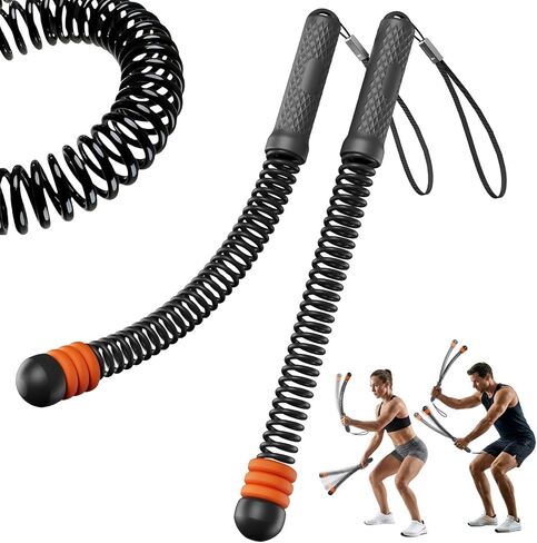 Ropeless Battle Ropes with 3 Adjustable Resistance Rings, Weighted Cordless Battle Rope for Home Gym, Portable Workout Equipment for HIIT, Cardio, Muscle Training & Fat Burning for Men Women (Black) in Saudi Arabia