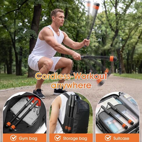Ropeless Battle Ropes with 3 Adjustable Resistance Rings, Weighted Cordless Battle Rope for Home Gym, Portable Workout Equipment for HIIT, Cardio, Muscle Training & Fat Burning for Men Women (Black) in Saudi Arabia
