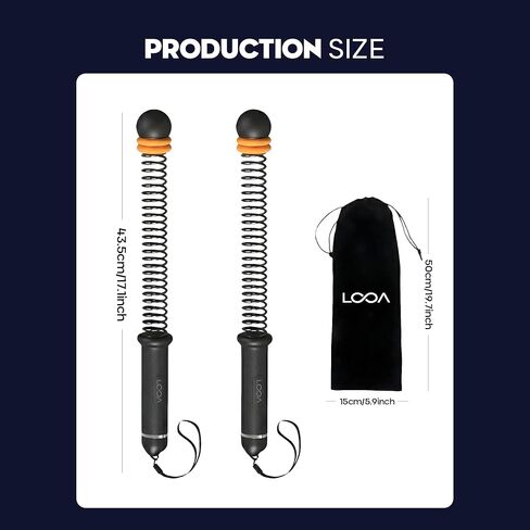 LOOA Weighted Ropeless Battle Ropes (2-Pack) – Portable Quiet Cardio Equipment for Home Gym, Low-Impact Full Body Workout, Ergonomic Non-Slip Handles, Carry Bag & Training Poster in Saudi Arabia