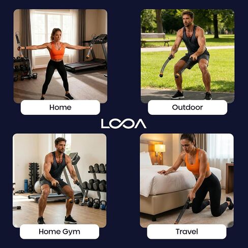 LOOA Weighted Ropeless Battle Ropes (2-Pack) – Portable Quiet Cardio Equipment for Home Gym, Low-Impact Full Body Workout, Ergonomic Non-Slip Handles, Carry Bag & Training Poster in Saudi Arabia