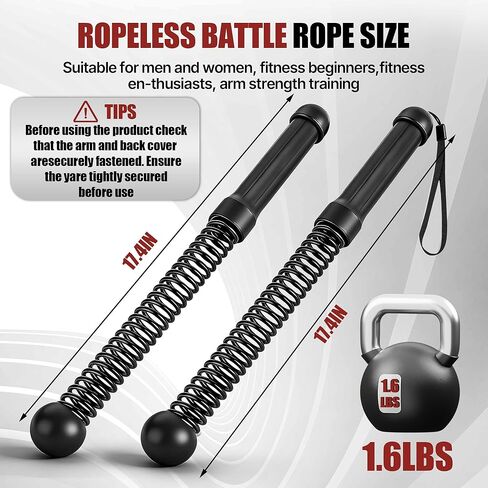 Battle Ropes Cordless & Ropeless for Home Gym – Portable Workout & Exercise Rope for Strength Building, HIIT & Low-Impact Training in Kuwait