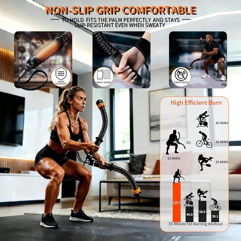 Weighted Ropeless Battle Ropes Adjustable Battle Ropes for Home Gym for Full Body Workout, HIIT and Low-Impact Aerobic Training Cardio Strength Training, Fitness Gift, Indoor Workout Equipment in Saudi Arabia