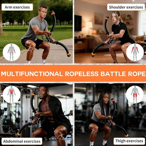 Weighted Ropeless Battle Ropes Adjustable Battle Ropes for Home Gym for Full Body Workout, HIIT and Low-Impact Aerobic Training Cardio Strength Training, Fitness Gift, Indoor Workout Equipment in Saudi Arabia