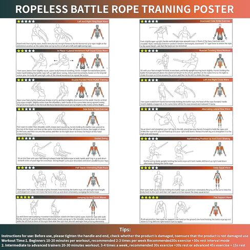 Weighted Ropeless Battle Ropes Adjustable Battle Ropes for Home Gym for Full Body Workout, HIIT and Low-Impact Aerobic Training Cardio Strength Training, Fitness Gift, Indoor Workout Equipment in Saudi Arabia