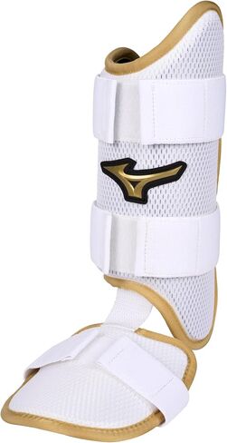 Mizuno Unisex Pro Batter's Ankle Guard, Left White-Gold, One Size in Saudi Arabia