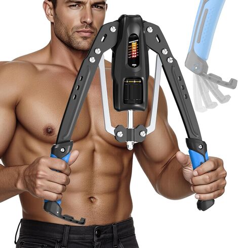 مدرب ذراع تويستر، جهاز تمرين ذراع هيدروليكي قابل للتعديل مع غطاء حماية مقاوم لوزن 22-440 رطلاً لتمرين الصدر والكتف للرجال، مدرب ذراع الجزء العلوي من الجسم للصالة الرياضية المنزلية in Kuwait