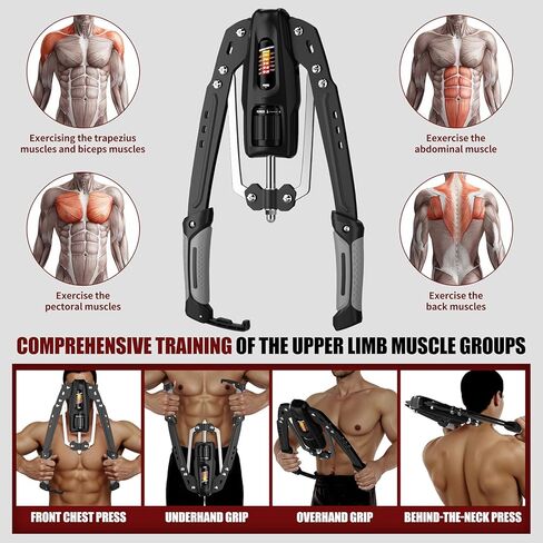 Twister Arm Trainer,Adjustable Hydraulic Arm Exerciser with Protection Cover Resistance 22-440 lbs Chest & Shoulder Workout Equipment for Men，Upper Body ARM Trainer for Home Gym in Saudi Arabia