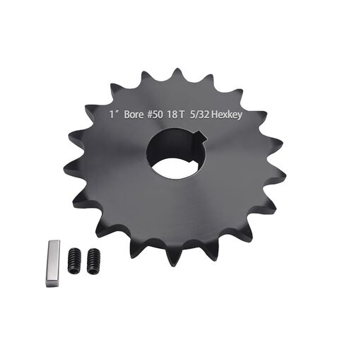 #50 Roller Chain Sprocket 20 Tooth 3/4" Bore (3/16" Keyway) Black Oxide with 2 Set Screws & Key Included for Conveyor Farm Equipment Packaging Industrial Heavy Duty Drive, Hardened Steel 50BS20-3/4 in Saudi Arabia