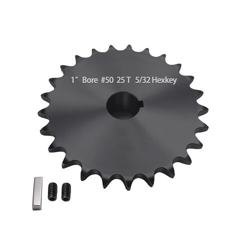 #50 Roller Chain Sprocket 20 Tooth 3/4" Bore (3/16" Keyway) Black Oxide with 2 Set Screws & Key Included for Conveyor Farm Equipment Packaging Industrial Heavy Duty Drive, Hardened Steel 50BS20-3/4 in Saudi Arabia