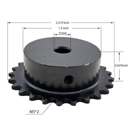 #25 Roller Chain Sprocket Type B 8mm Bore 25 Tooth, Hardened Antirust 1045 Steel Drive Sprockets 25B25-8mm in Kuwait