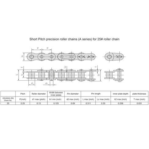#25 Roller Chain Sprocket Type B 8mm Bore 25 Tooth, Hardened Antirust 1045 Steel Drive Sprockets 25B25-8mm in Kuwait