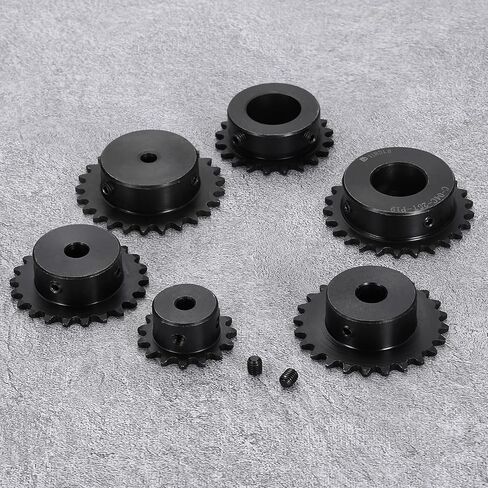 uxcell 2 Pcs #25 Chain Roller Sprocket 10mm Bore, 11 Tooth C45 Carbon Steel ANSI #25 Roller Sprocket Round Hole with Set Screws for ISO 04C Chain in Kuwait
