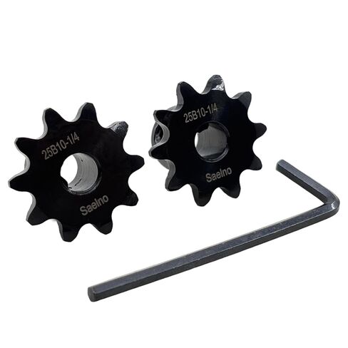 2PCS #25 Roller Chain Sprocket Type B 6.35mm Bore 10 Tooth, Hardened Antirust 1045 Steel 1/4" bore Drive Sprockets 25B10-1/4 in Kuwait