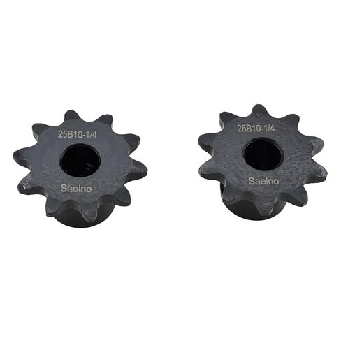 2PCS #25 Roller Chain Sprocket Type B 6.35mm Bore 10 Tooth, Hardened Antirust 1045 Steel 1/4" bore Drive Sprockets 25B10-1/4 in Kuwait