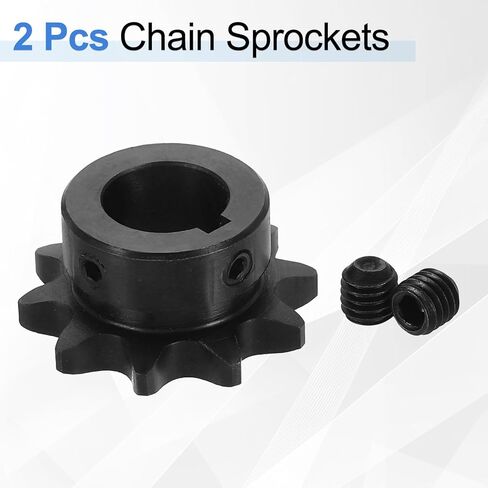 uxcell 2 Pcs #40 Chain Roller Sprocket 3/4" Bore, 10 Tooth C45 Carbon Steel ANSI #40 Roller Sprocket Round Hole with Set Screws for ISO 08A Chain in Kuwait