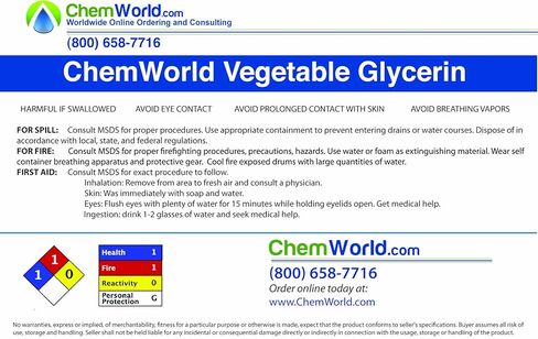 ChemWorld Vegetable Glycerin - 4x1 Gallons in Kuwait