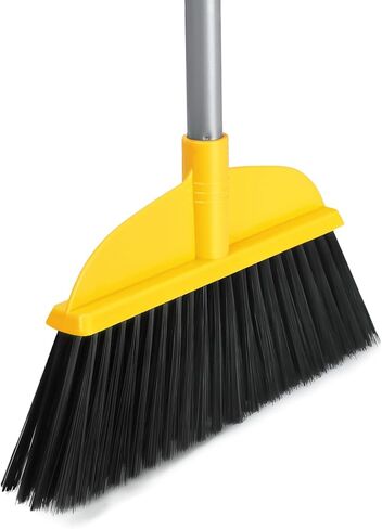 Angle Broom for Floors 55" Soft Bristle Brooms for Sweeping Indoor/Outdoor to Clean Kitchen, Lobby, Office, Hardwood, Tile, Concrete, Patio, Deck-Yellow in Kuwait